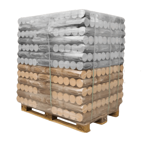 Exklusiv Buche Hartholzbriketts DIN/FSC zertifiziert Palette 480 kg (Halbe Palette)