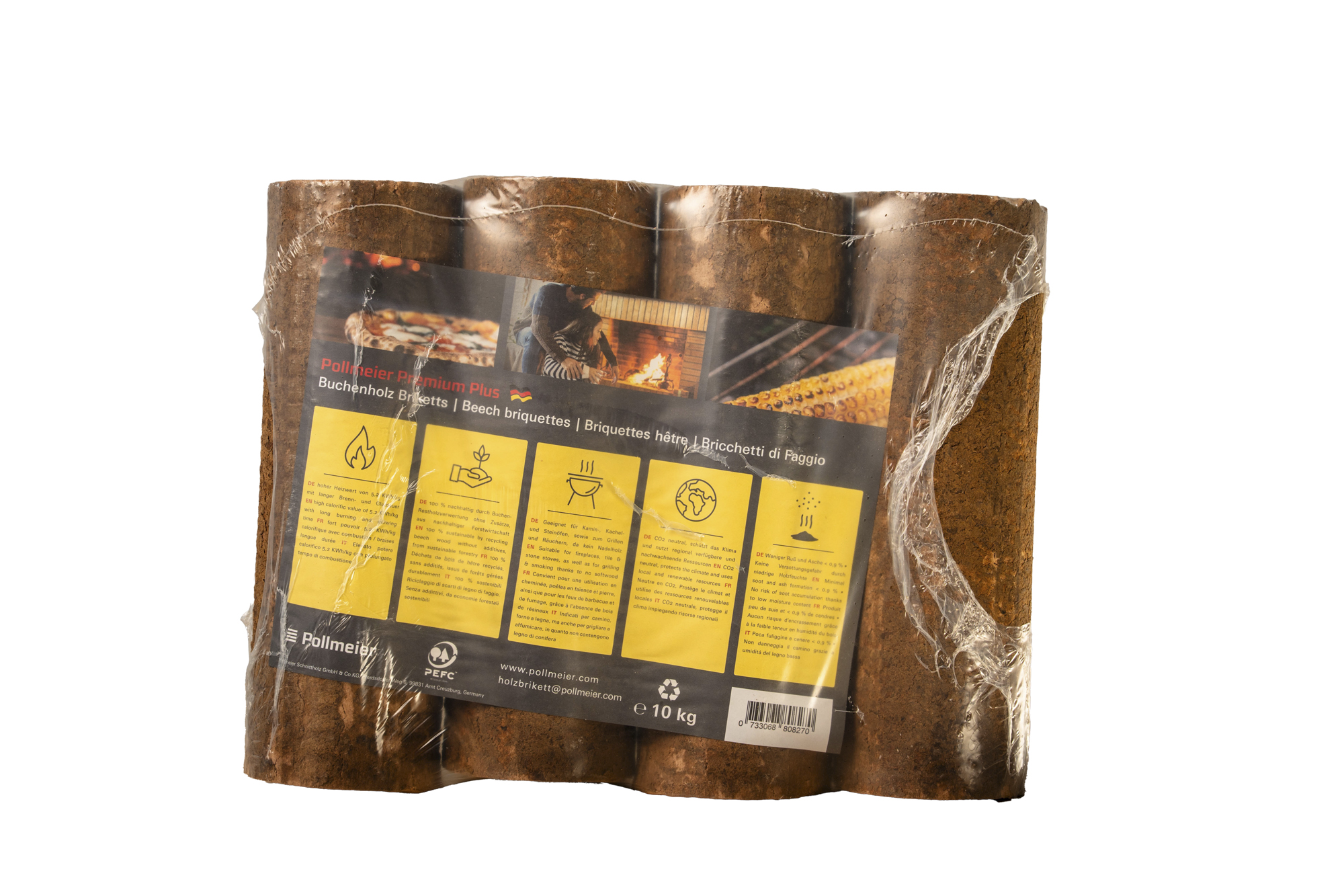 Pollmeier Premium Plus Buchenholzbrikett Testpaket 10 kg